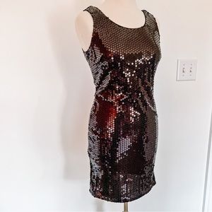 Vintage Glenrob | 90’s Black Sequin Bodycon Open Back Mini Dress